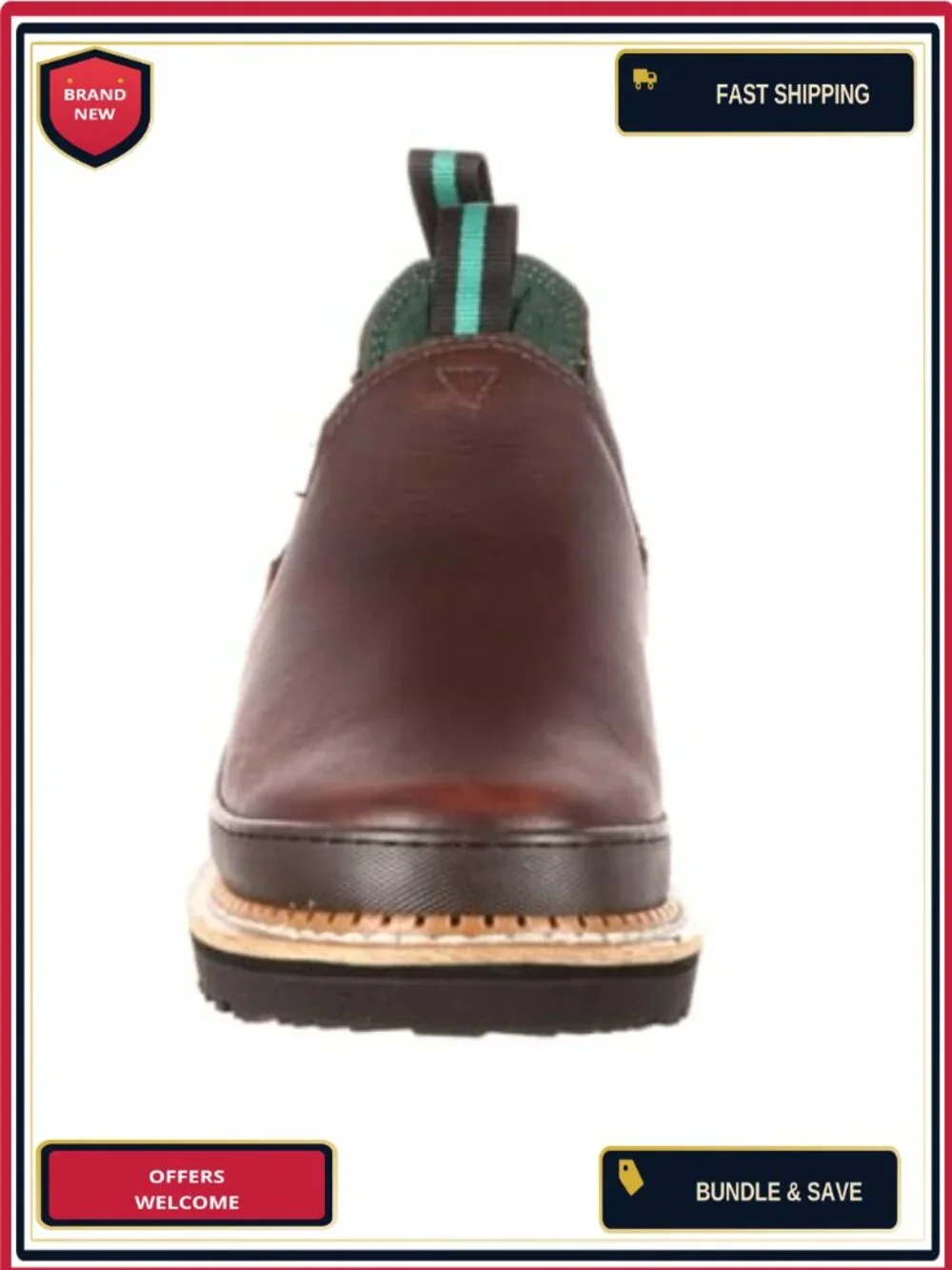 Men's Leather Slip-On Work Shoes Steel Shank Oil Resistant
